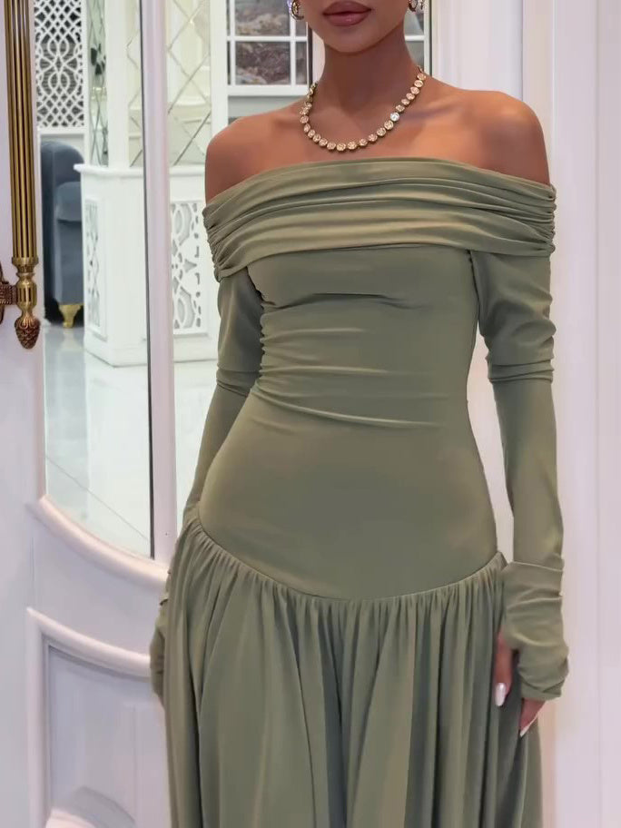 Sway Off Shoulder Long Sleeve Dress