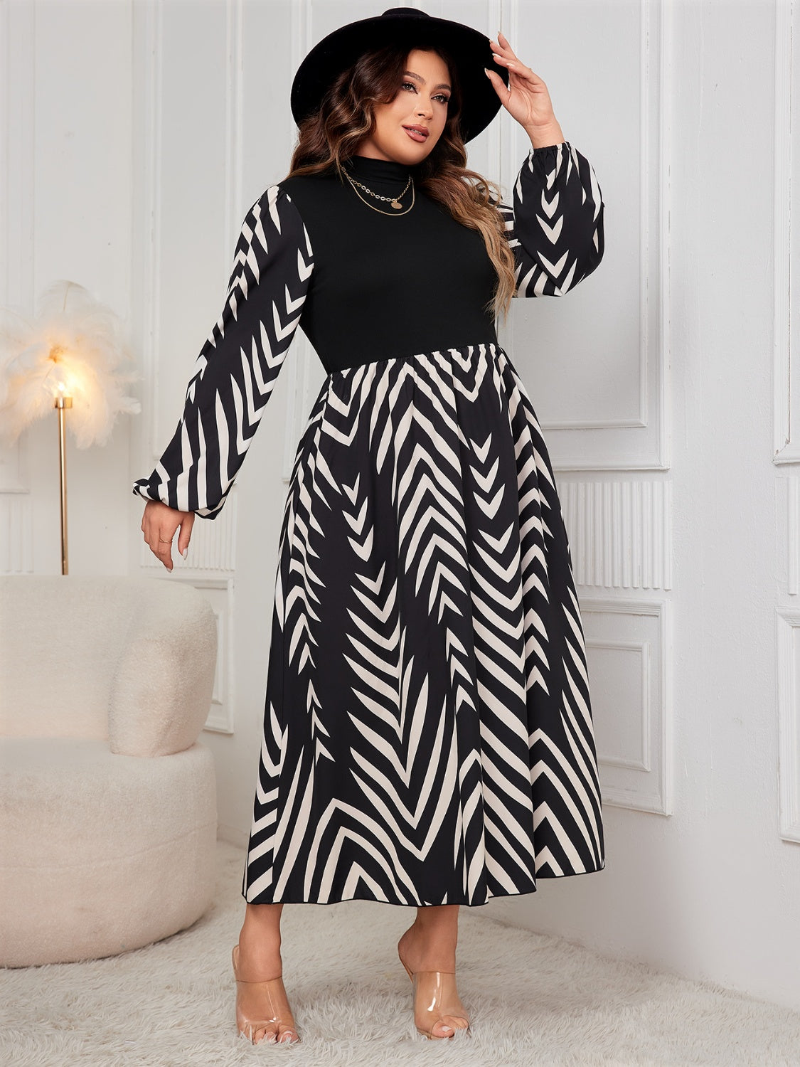 Honey Mock Neck Long Sleeve Dress