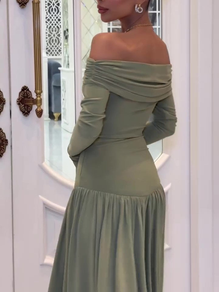 Sway Off Shoulder Long Sleeve Dress