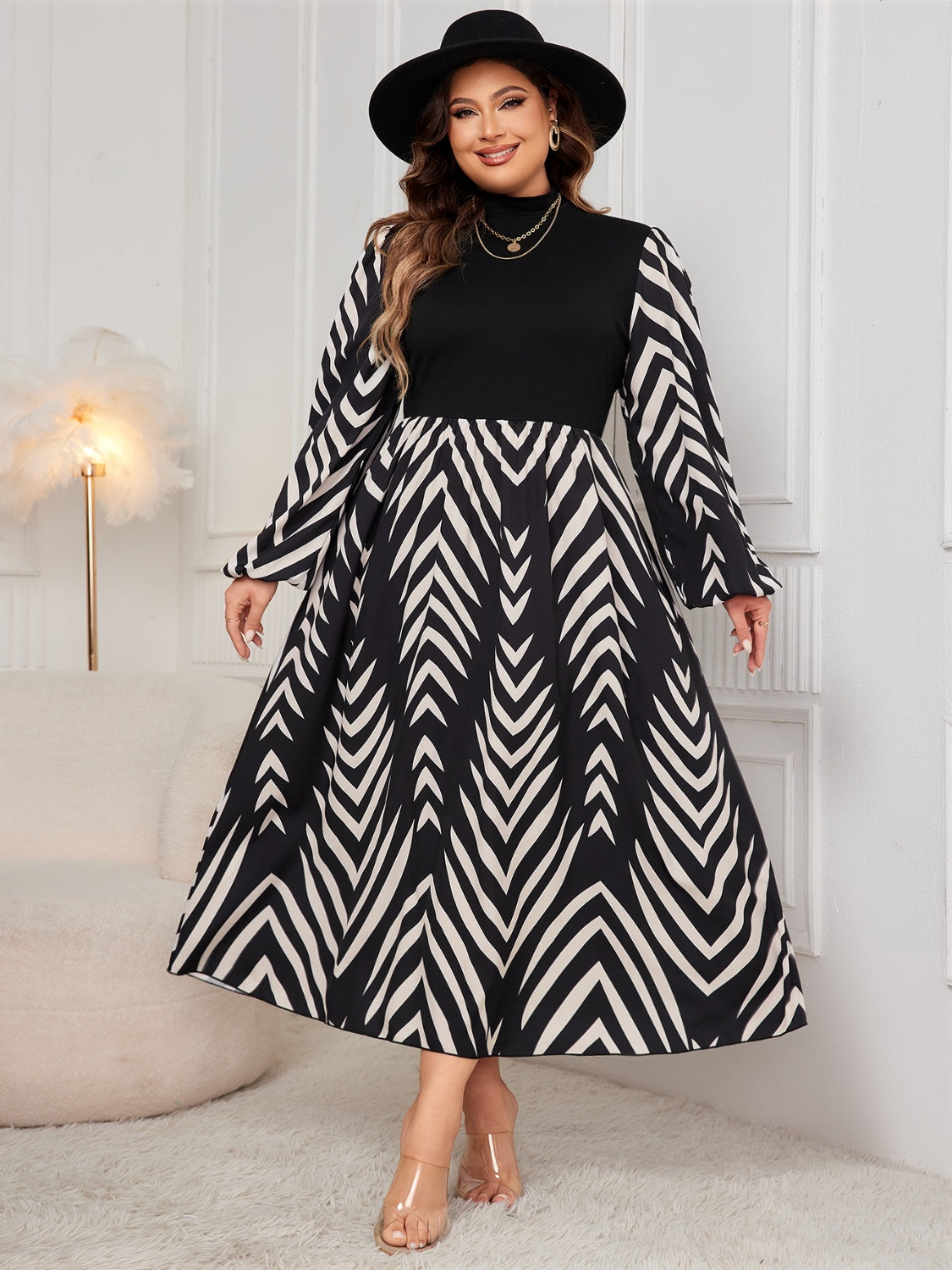 Honey Mock Neck Long Sleeve Dress