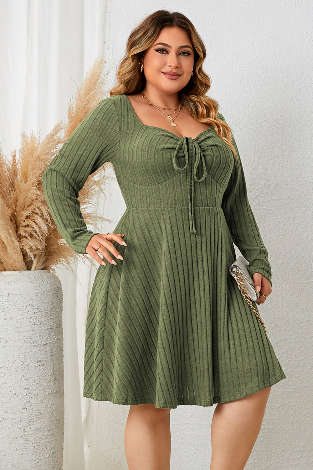 Honey Sweetheart Ribbed Dress