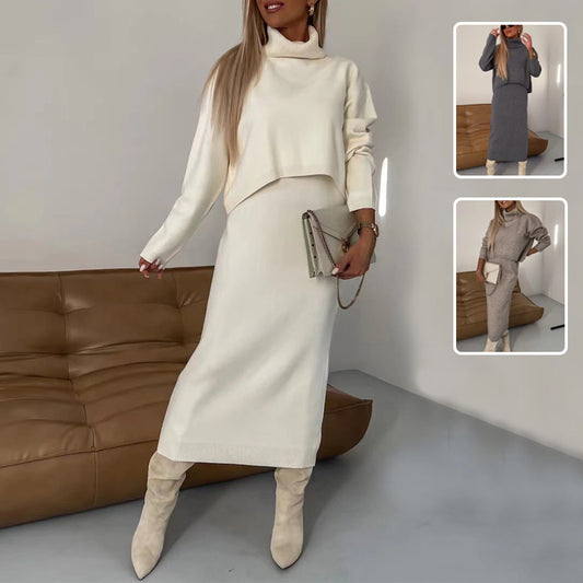 Aurora 2pcs Sweater Turtleneck Pullover Dress