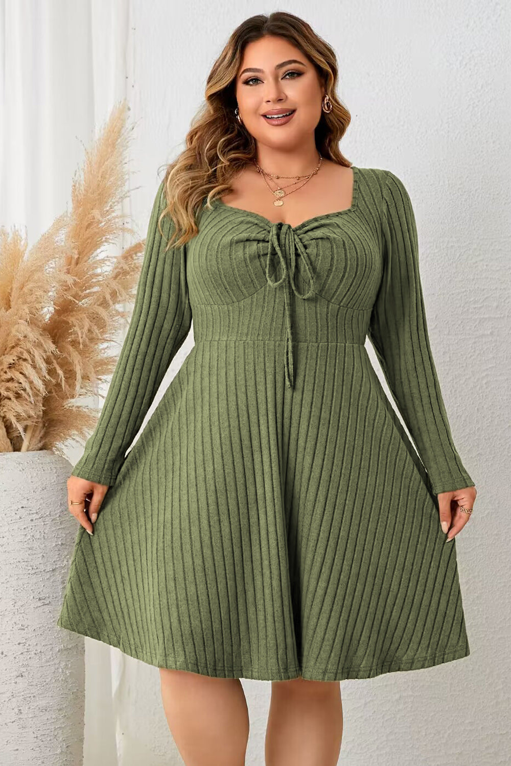Honey Sweetheart Ribbed Dress